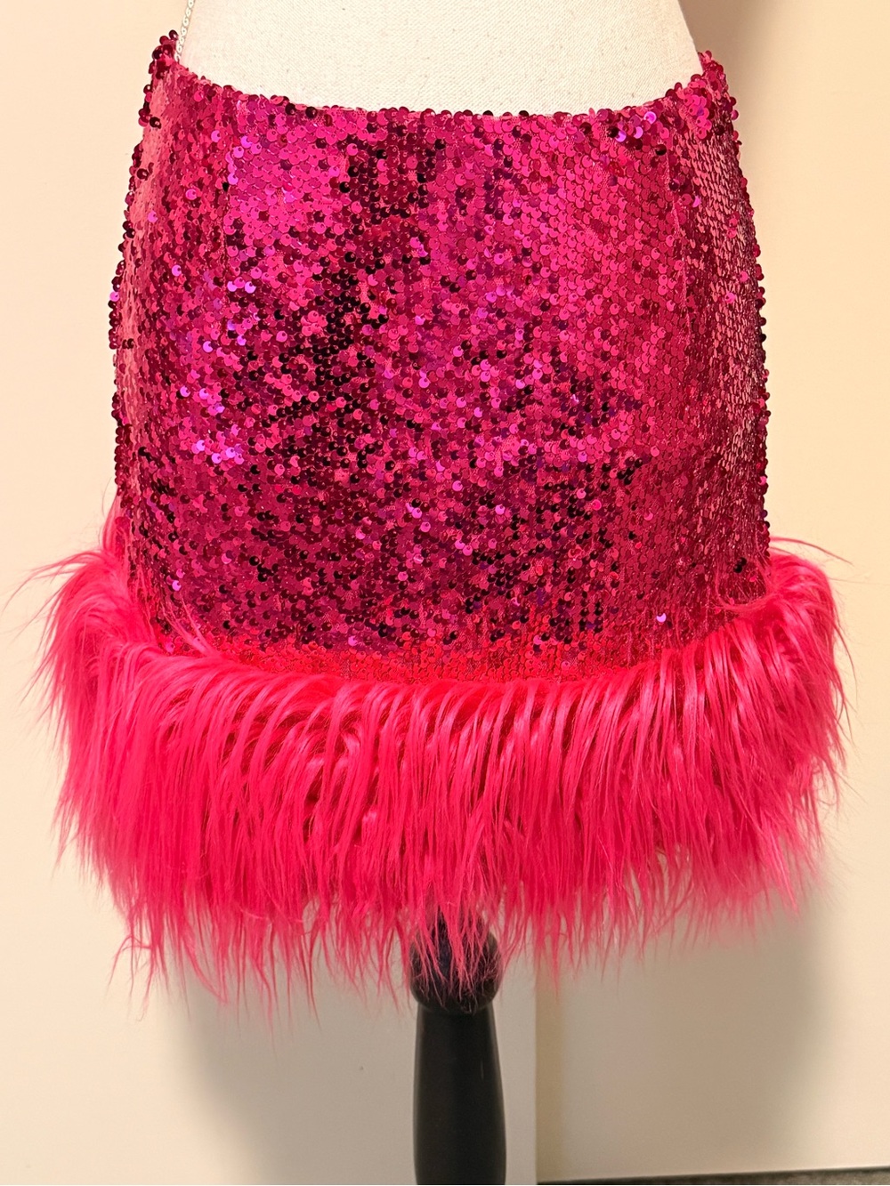 Pink Sequin Feather Skirt Size M